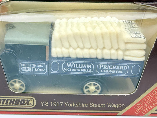 Y-8 1917 YORKSHIRE STEAM WAGON Matchbox 1986 Zielony 1:43 Made in Macau – zdjęcie 2