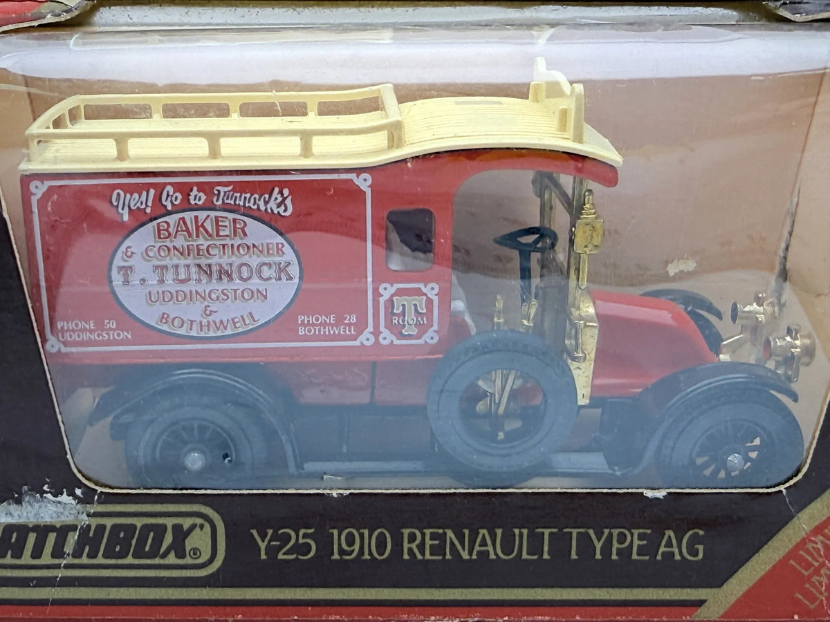 Y25 1910 RENAULT TYPE AG Matchbox 1986 Czerwony 1:38 Made in England Baker – zdjęcie 2