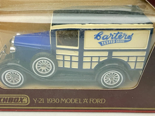 1930 MODEL A FORD Matchbox 1984 Niebieski 1:40 Made in England Barter's – zdjęcie 2