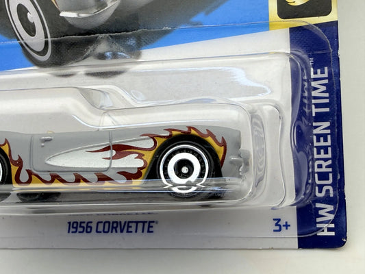 1956 CORVETTE HW Screen Time Hot Wheels 2021 Srebrny 1:64 – zdjęcie 2