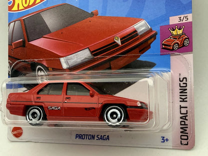 Proton Saga Compact Kings Hot Wheels 2024 Czerwony 1:64 – zdjęcie 2
