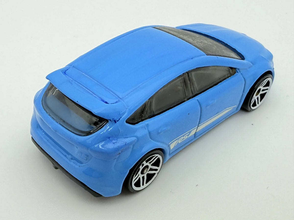 FORD FOCUS RS, Hot Wheels 2016, Resoraki, Die cast DHP07, Niebieski, 1:64 – zdjęcie 2