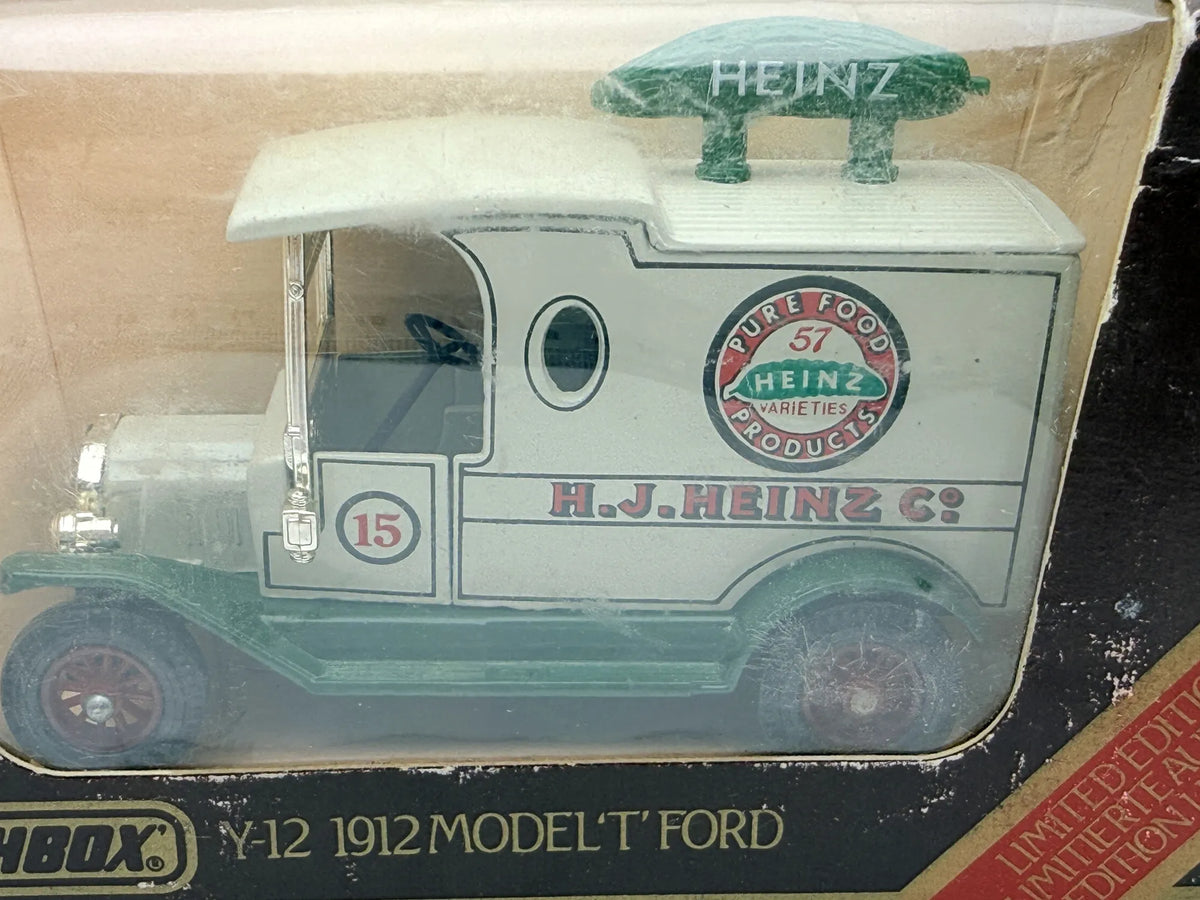 Y-12 1912 MODEL T FORD Matchbox 1986 Biały 1:43 Made in England H.J. HEINZ – zdjęcie 2