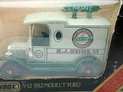 Y-12 1912 MODEL T FORD Matchbox 1986 Biały 1:43 Made in England H.J. HEINZ – zdjęcie 2