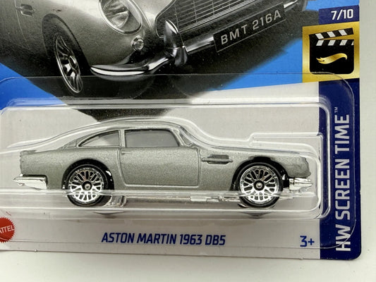 ASTON MARTIN 1963 DB5 HW Screen Time Hot Wheels 2021 Srebrny 1:64 – zdjęcie 2