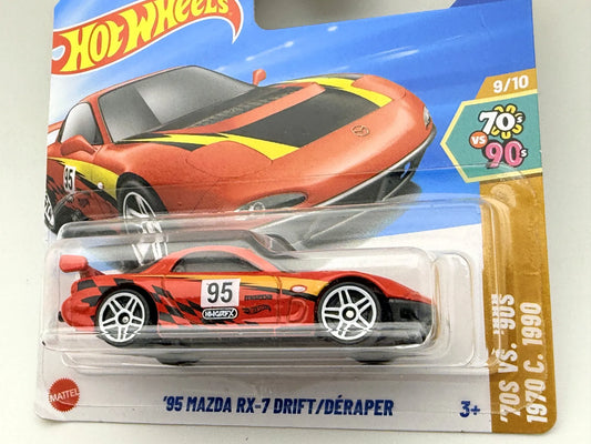 '95 MAZDA RX-7 DRIFT '70 VS '90 Hot Wheels 2025 Czerwony 1:64 – zdjęcie 2