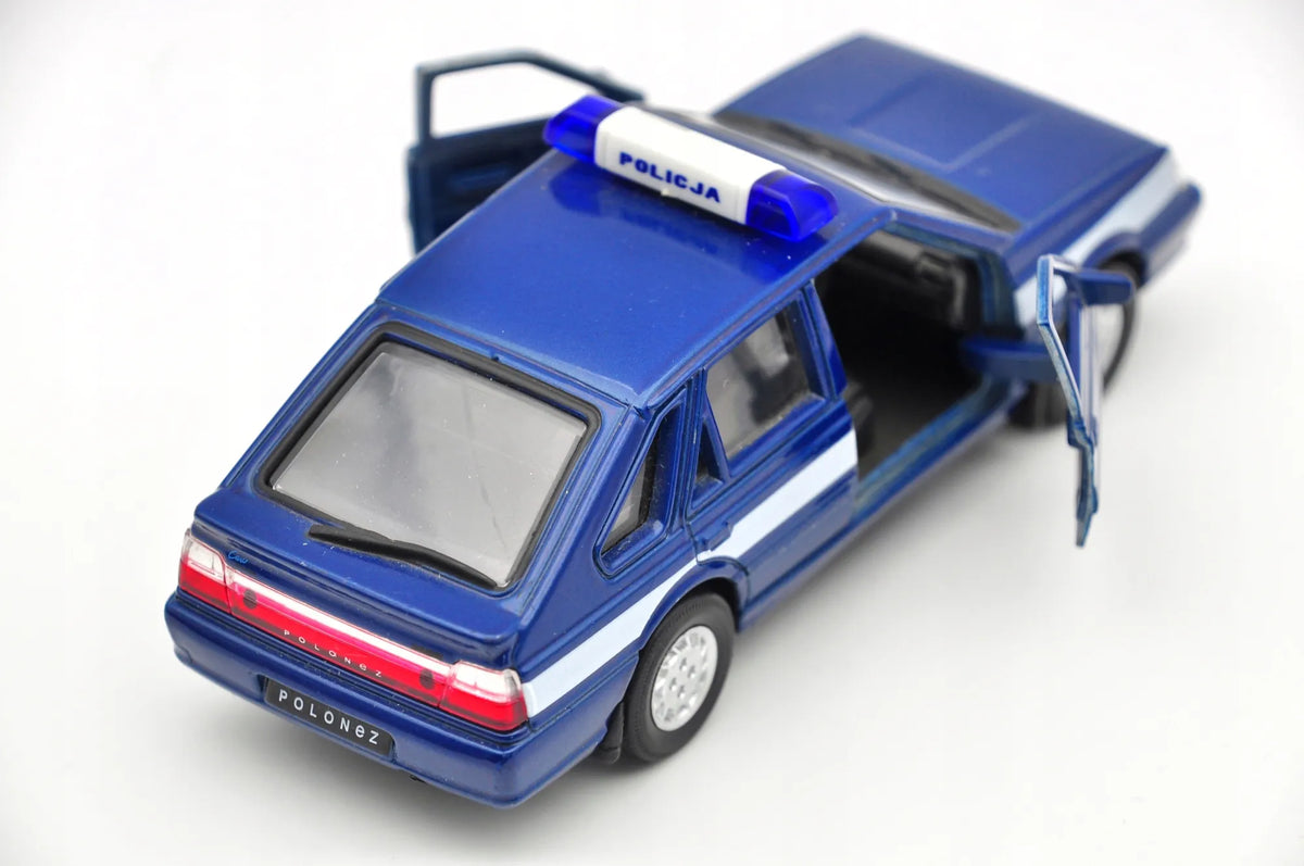 FSO Polonez Caro Plus Policja Welly 1:34 Radiowóz Biało-Niebieski – zdjęcie 2