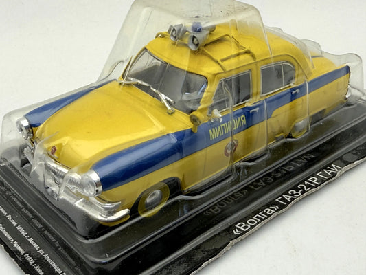 GAZ-21R Volga Policja De Agostini '90 Żółty 1:43 Radziecka Milicja (GAI) – zdjęcie 2