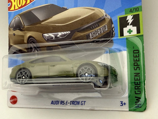 Audi Rs E-Tron Gt HW Speed Team Hot Wheels 2024 Oliwkowy 1:64 – zdjęcie 2