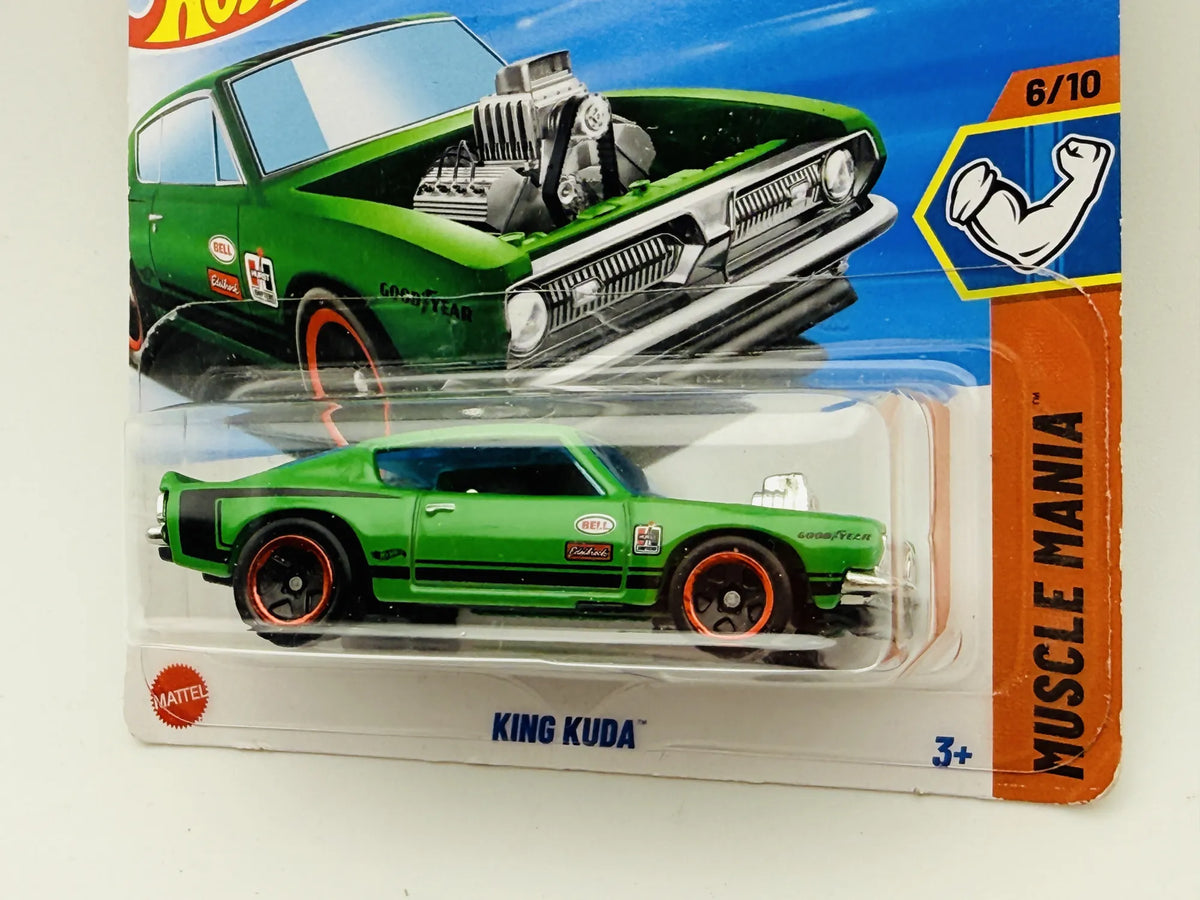 Plymouth Barracuda Hot Wheels 2025 Muscle Mania 1:64 GOODYEAR Muscle Car – zdjęcie 2