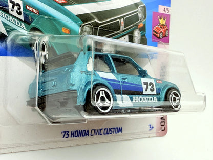 '73 Honda Civic Custom, Hot Wheels 2024 Die cast HTD62 Resoraki Turkus 1:64 – zdjęcie 2
