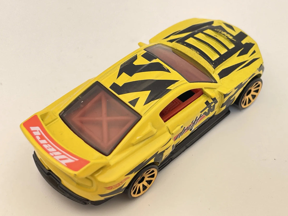 Custom '12 Ford Mustang Drift, Hot Wheels 2011, Die cast 1:64, żółty – zdjęcie 2