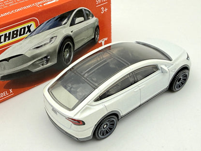 TESLA MODEL X, SUV, Matchbox 2022, Die cast HFT94, Biały, 1:64, Resoraki – zdjęcie 2