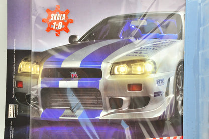NISSAN SKYLINE GT-R, Deagostini, Resoraki, Die cast, Srebrny, 1:8 – zdjęcie 2