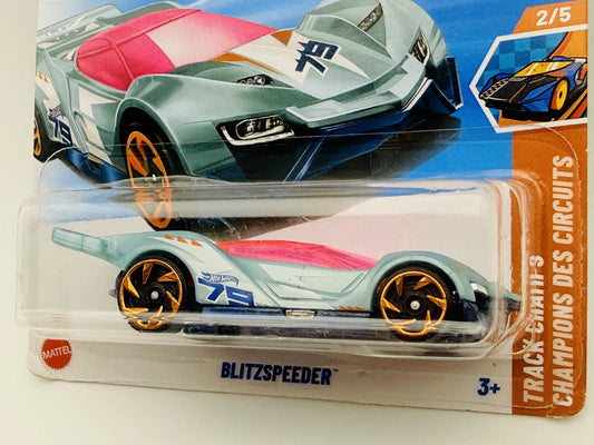Blitzspeeder Hot Wheels 2025 Track Stars 1:64 75 Blister Niebieski – zdjęcie 2