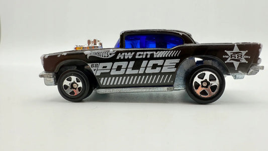 1957 Chevy HW CITY Policja Hot Wheels 1976 Szary 1:64 – zdjęcie 2