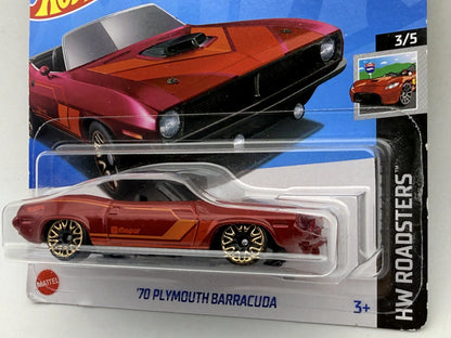 '70 Plymouth Barracuda HW Roadsters Hot Wheels 2024 Pomarańczowy 1:64 – zdjęcie 2