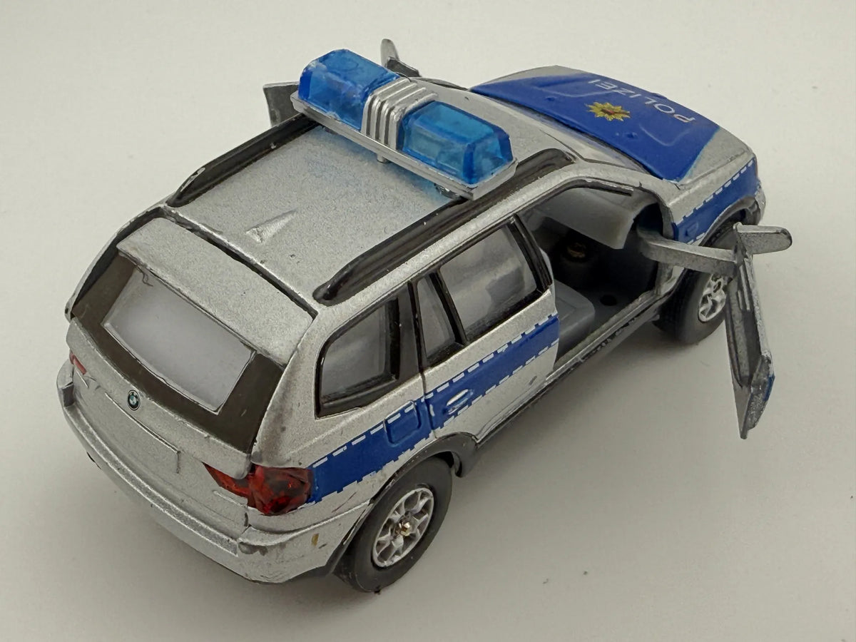 BMW X5 POLIZEI SUV, Dickie Toys, Die cast 203712002, Srebrny 1:43, Resoraki – zdjęcie 2