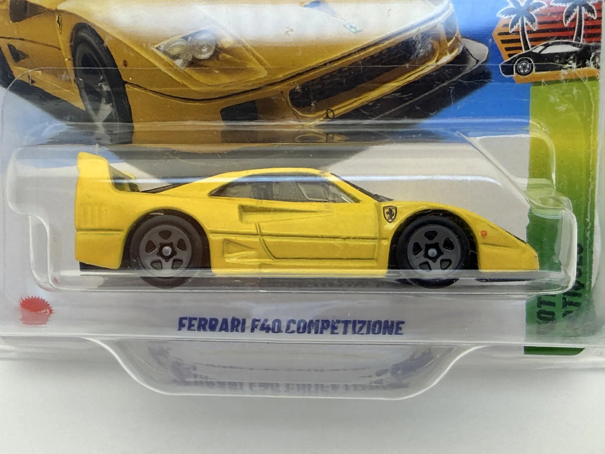 FERRARI F40 COMPETIZIONE + Protektor, Hot Wheels 2025, JBB92, Żółty, 1:64 – zdjęcie 2