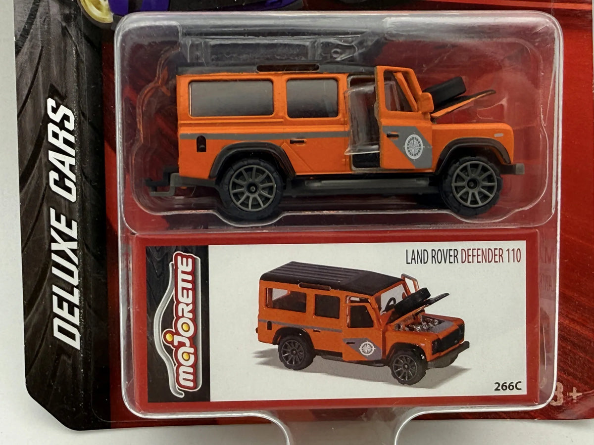 LAND ROVER DEFENDER 110 Deluxe Cars Majorette Pomarańczowy 1:64 – zdjęcie 2