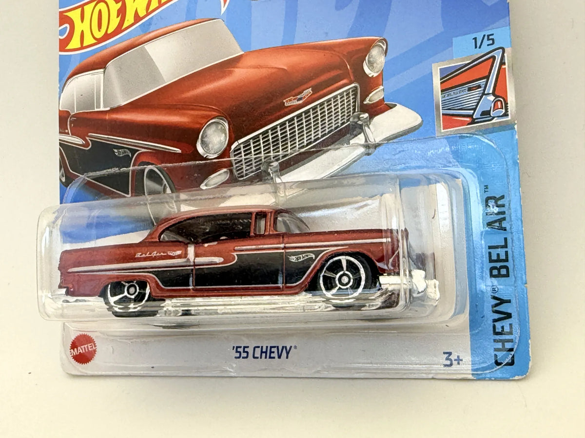 '55 Chevy Bel Air Hot Wheels 2022 Czerwony 1:64 Samochód osobowy – zdjęcie 2