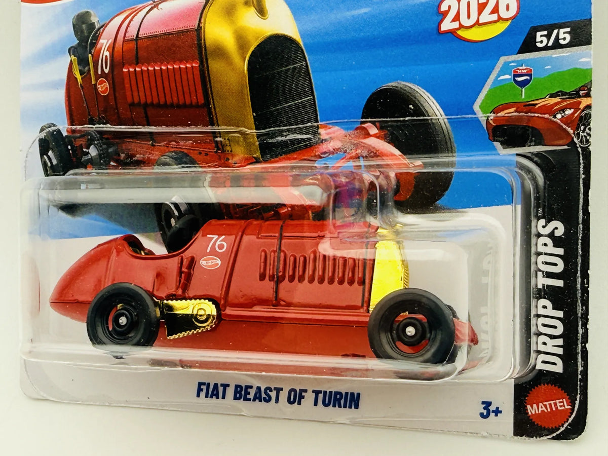Fiat S76 Hot Wheels 2026 Drop Tops 1:64 76 Blister Czerwony – zdjęcie 2