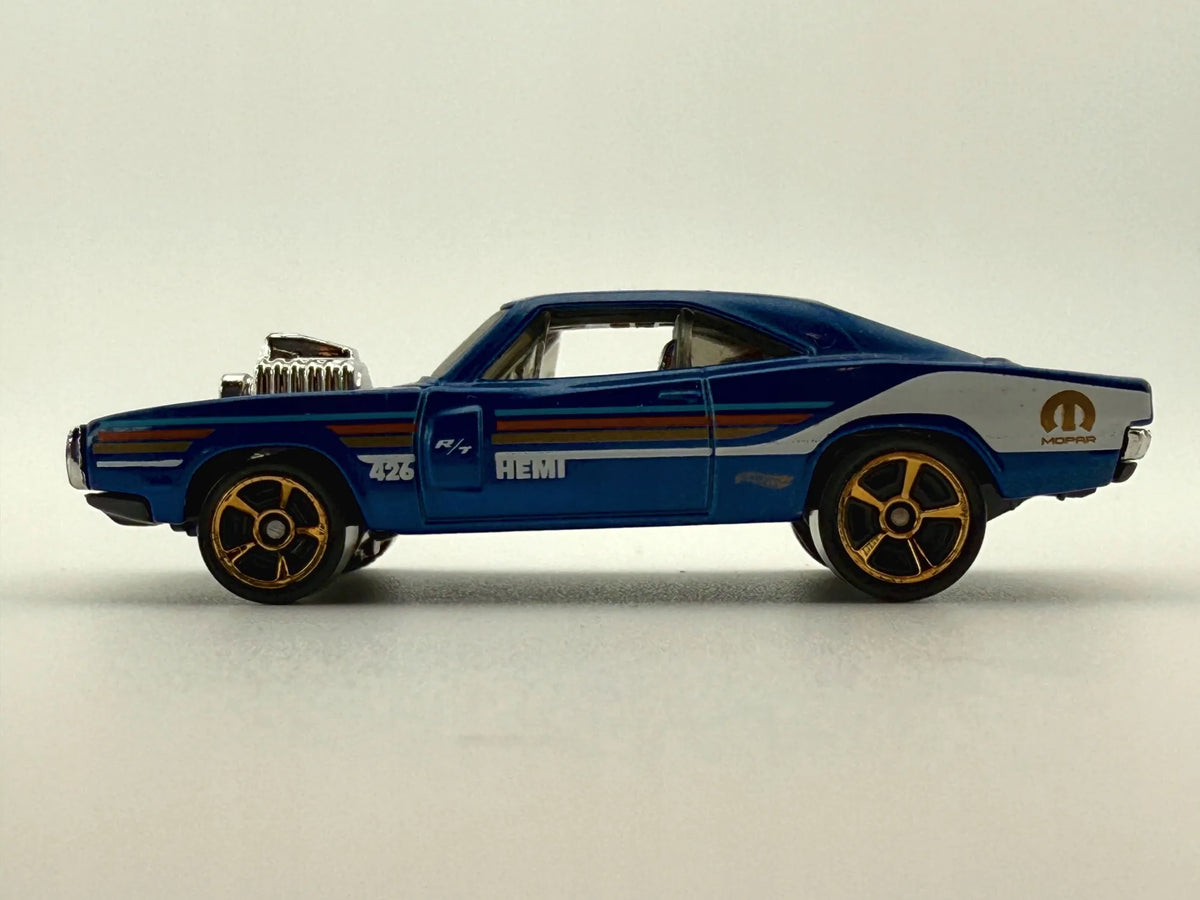 1970 Dodge Charger Hot Wheels 2010 1:64 Niebieski – zdjęcie 3