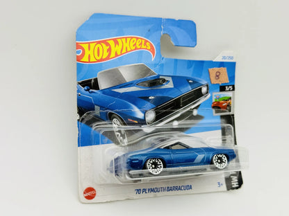 1970 Plymouth Barracuda Hot Wheels 2024 HW Roadsters 1:64 Blister Niebieski – zdjęcie 3