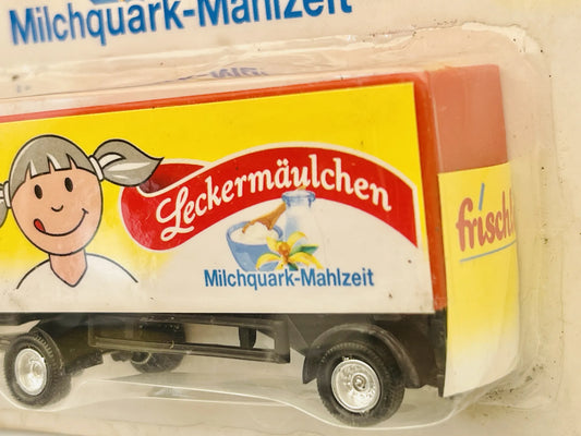 MAN TRUCK Grell 1:87 Czerwony Blister Promocyjny Leckermäulchen Frischli – zdjęcie 2
