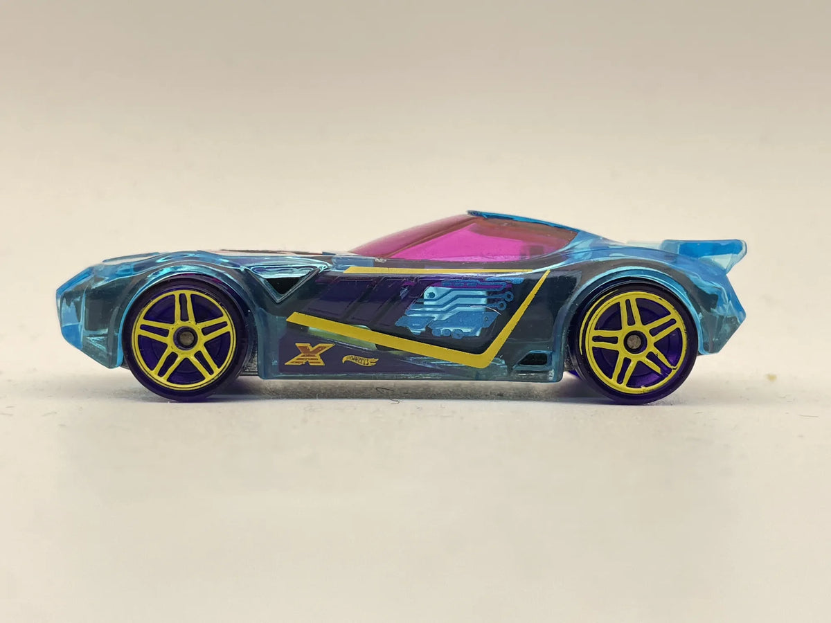 NERVE HAMMER, Hot Wheels 2005, Die cast DTY11, Niebieski Przeźroczysty 1:64 – zdjęcie 3