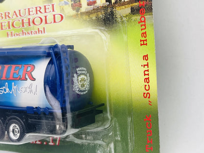 Scania Cysterna Grell 1:87 Niebieski Blister Brauerei Reichold Hochstah – zdjęcie 3