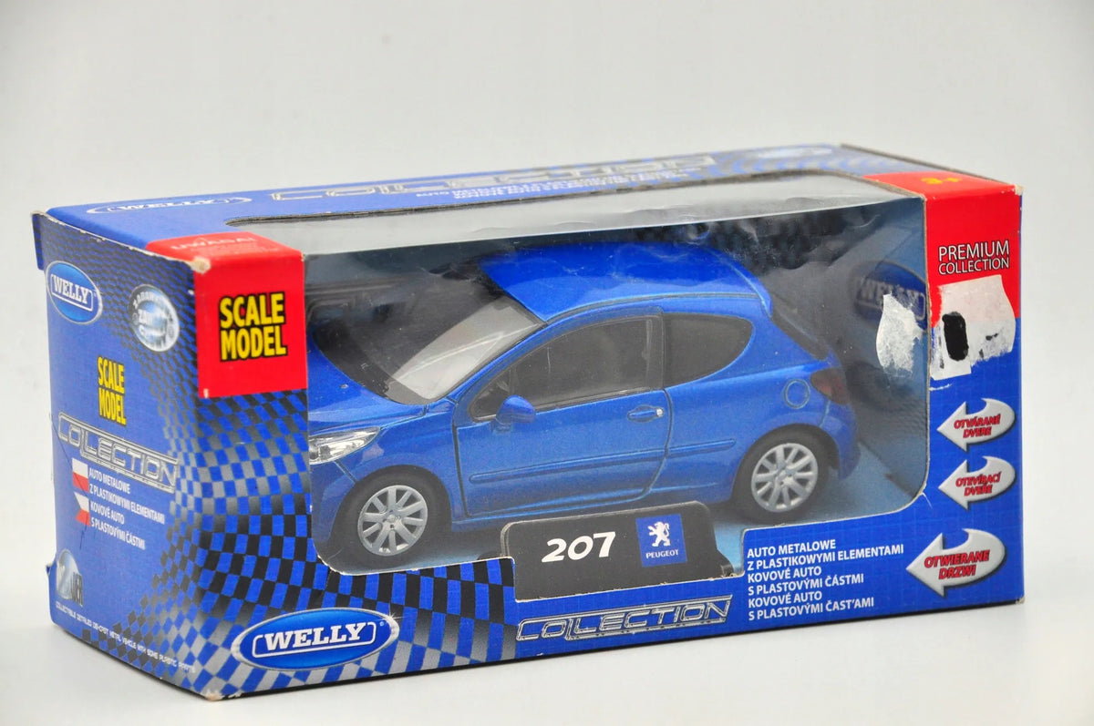 207, Peugeot, Resoraki, Die cast 49720F-Cw, Niebieski, 1:34 – zdjęcie 3