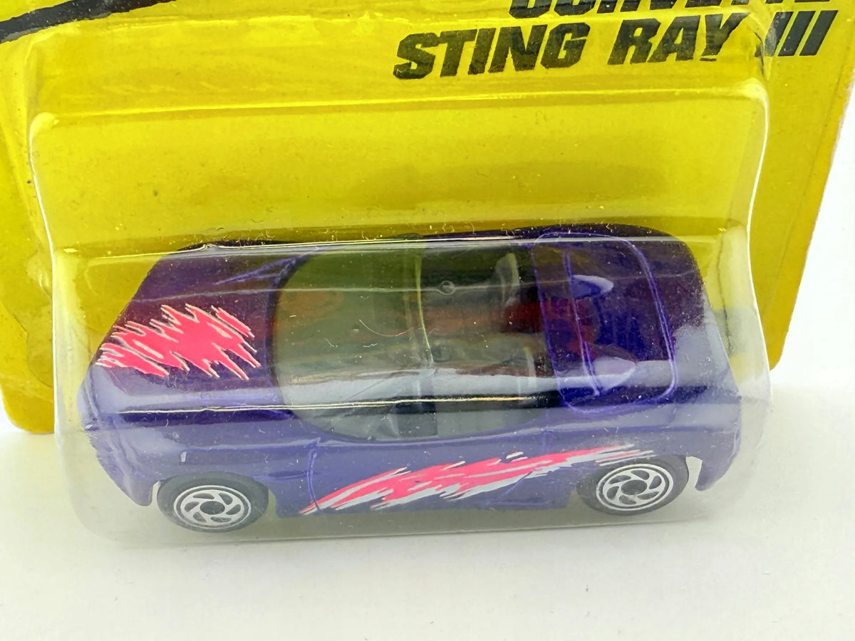 CORVETTE STING RAY III, Matchbox, Resoraki, Die cast #38, Niebieski, 1:64 – zdjęcie 3