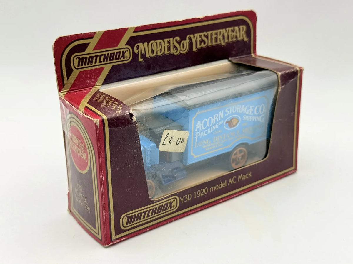 Y30 1920 MODEL AC MACK Matchbox 1984 1:43 Made in England Acorn Storage – zdjęcie 3