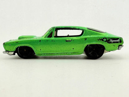 PLYMOUTH HEMI CUDA, Hot Wheels, Resoraki, Die cast E03, Zielony, 1:64 – zdjęcie 3