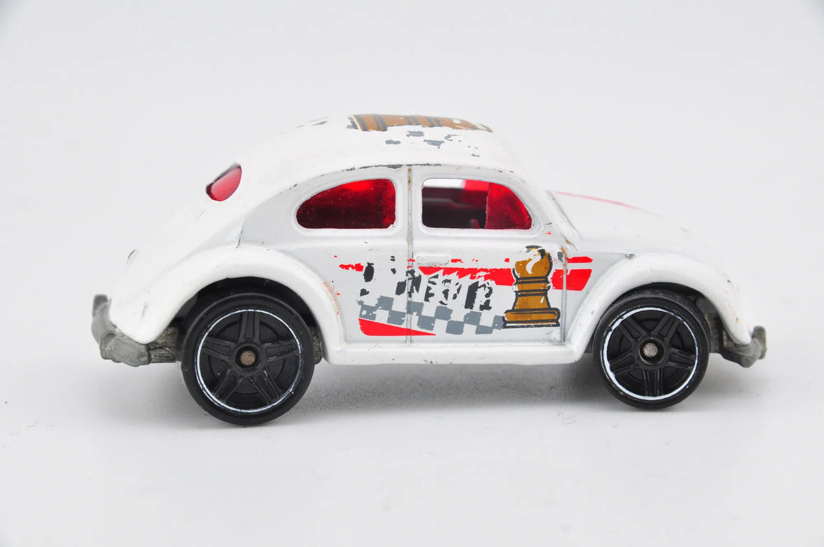 Volkswagen Beetle, VW, Hot Wheels, Chess, die cast resoraki, 1:64, biały – zdjęcie 3