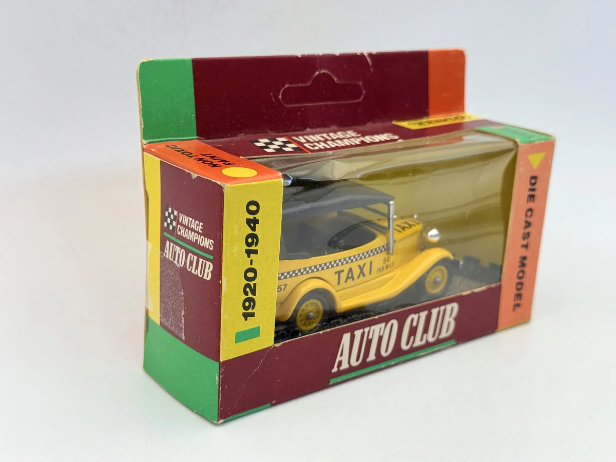 1934 FORD MODEL A TAXI Vintage Tesco 1986 Żółty 1:43 Made in United Kingdom – zdjęcie 3
