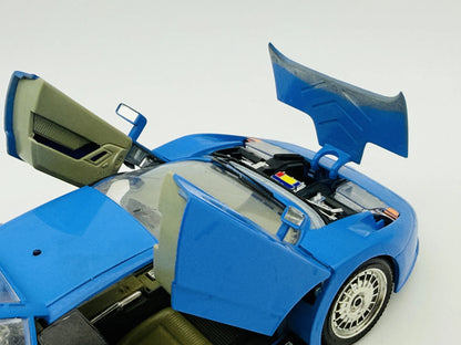 Bugatti EB110 Bburago 1991 1:18 Made in Italy Luzak Niebieski – zdjęcie 3