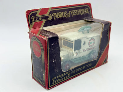 Y-12 1912 MODEL T FORD Matchbox 1986 Biały 1:43 Made in England H.J. HEINZ – zdjęcie 3
