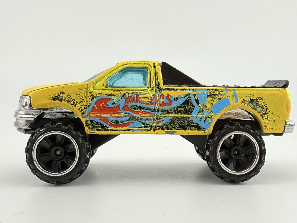 1997 FORD F-150, Hot Wheels, Die cast 1NL, Żółty, 1:64, Resoraki – zdjęcie 3
