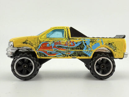 1997 FORD F-150, Hot Wheels, Die cast 1NL, Żółty, 1:64, Resoraki – zdjęcie 3