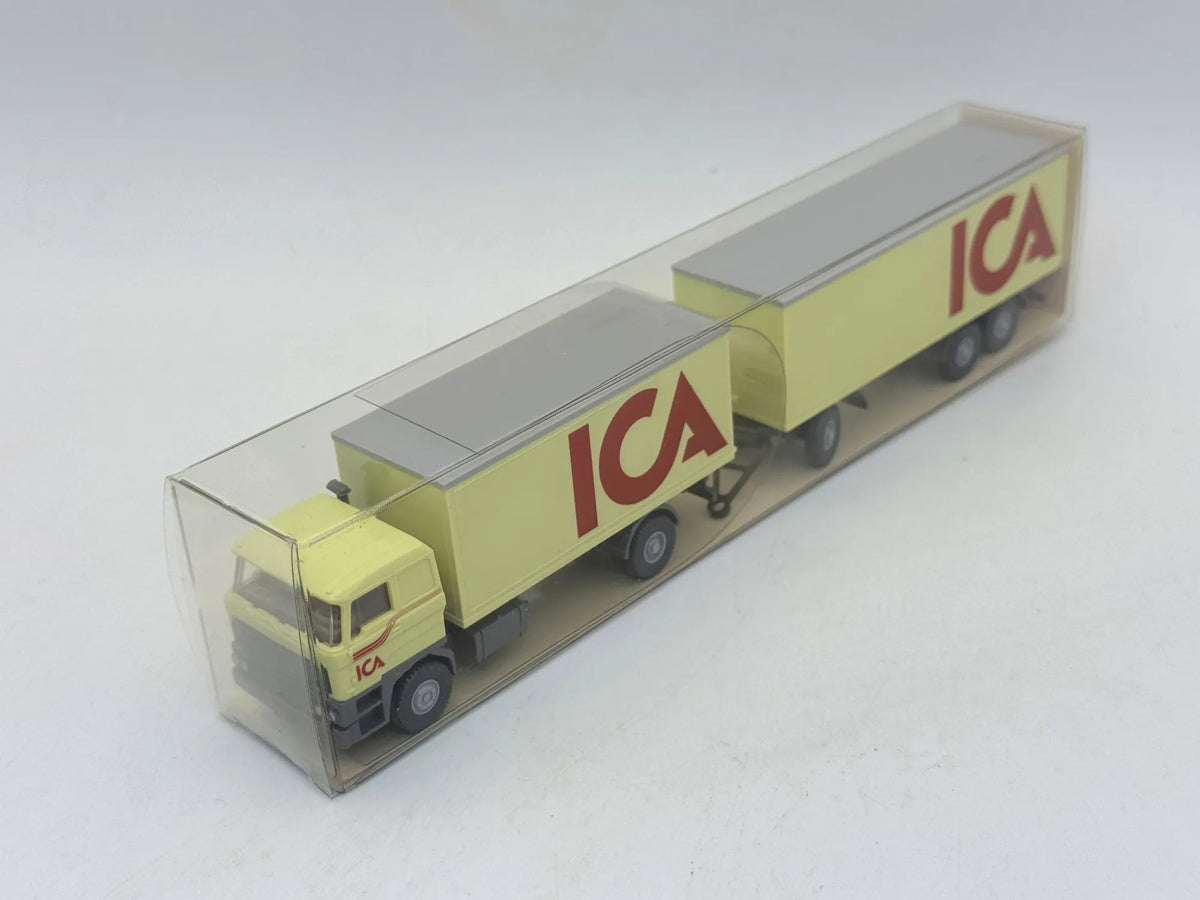 Ciężarówka Koffer Fernlastzug DAF Wiking Żółty 1:87 Made in W. Germany ICA – zdjęcie 3