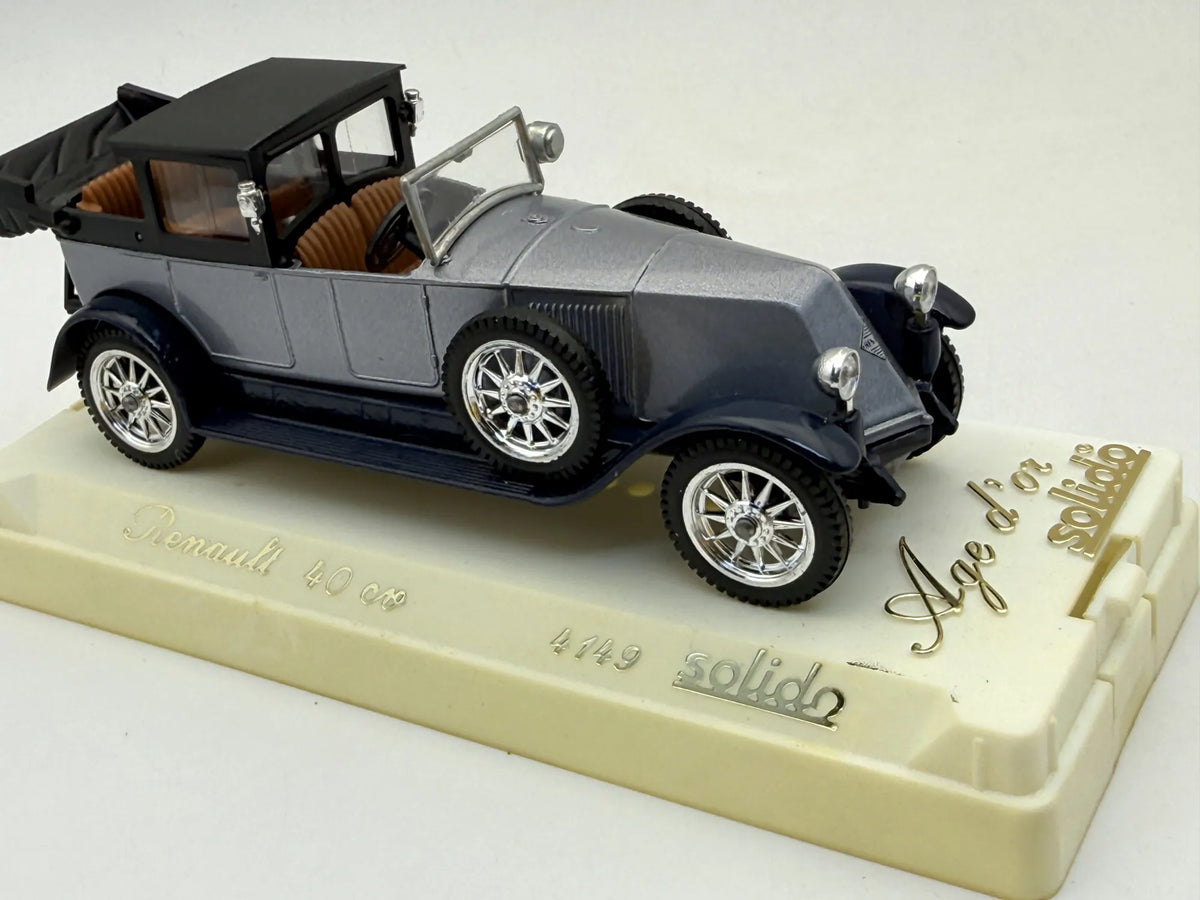 RENAULT 40CV Z 1926 R. Age D'Or Solido '80 Srebrny 1:43 Made in France – zdjęcie 3