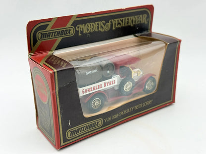 Y26 1918 CROSSLEY BEER LORRY Matchbox 1986 Czerwony 1:47 Made in England – zdjęcie 3