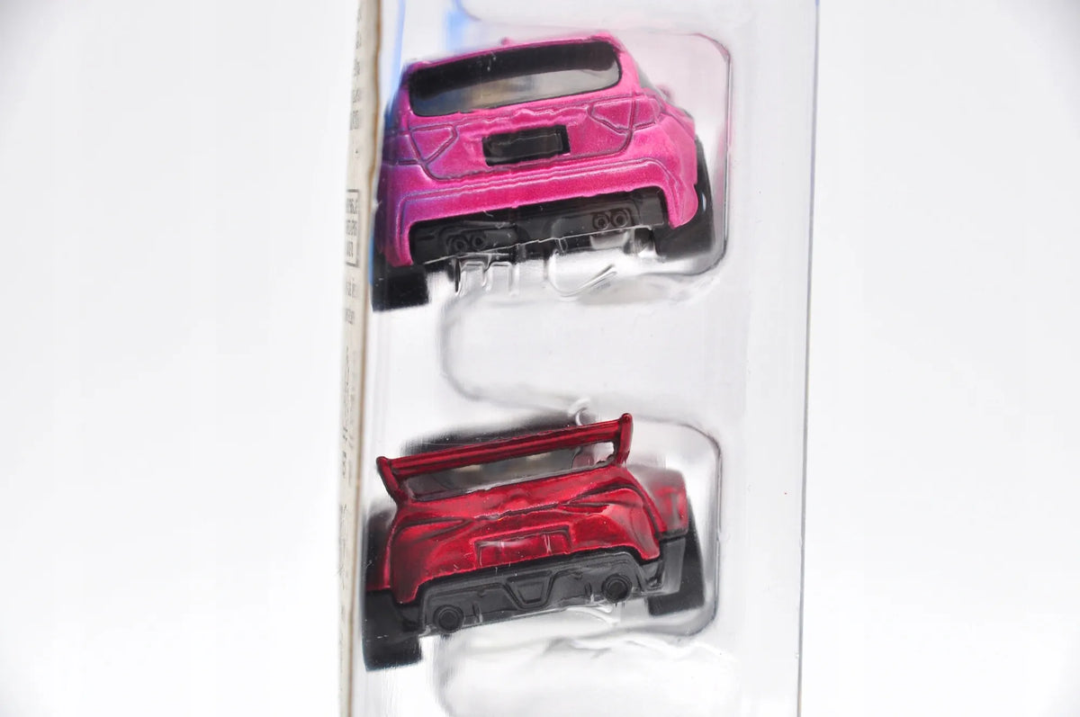 Subaru Wrx Sti & Toyota Supra Hot Wheels 2024 Różowy i Bordowy 1:64 2 Pack – zdjęcie 3