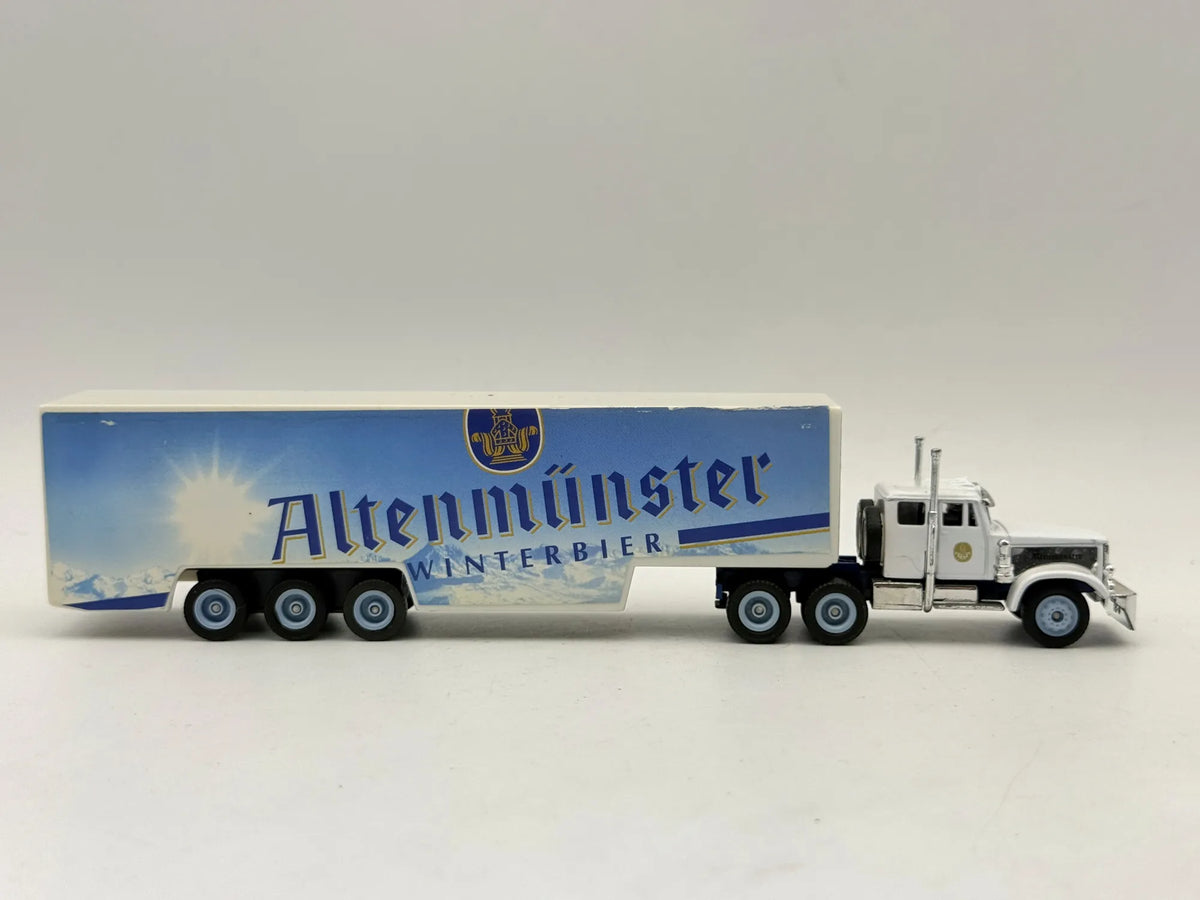CIĘŻARÓWKA Z NACZEPĄ ALTENMÜNSTER WINTERBIER, Grell Die cast Biały Resoraki – zdjęcie 3