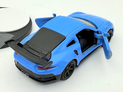 Porsche 911 Niebieski 1:55 + Stojak (Ekspozytor) na Model – zdjęcie 3
