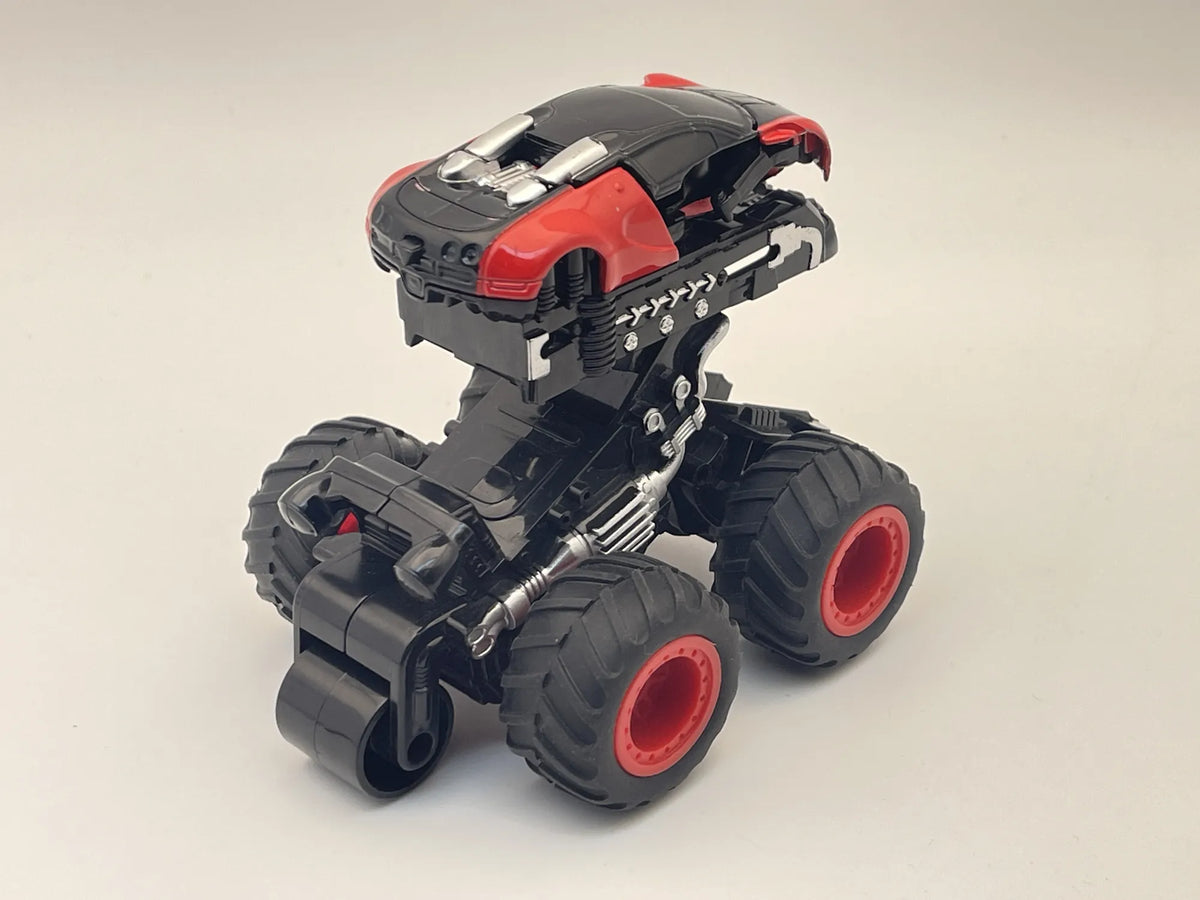 TRANSFORMERS MONSTER TRUCK jak BUGATTI, Die cast, Czerwony, 1:64, Resoraki – zdjęcie 3