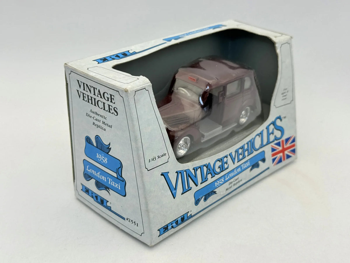 1958 LONDON TAXI AUSTIN FX3 Vintage Ertl 1987 Bordowy 1:43 – zdjęcie 3