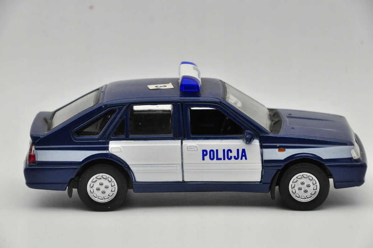 POLONEZ CARO PLUS POLICJA Welly 1:43 Niebiesko-Biały – zdjęcie 3